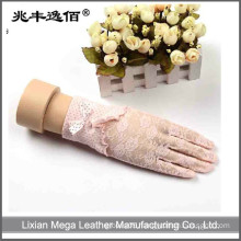 short cotton thin gloves with bowknot protect UV